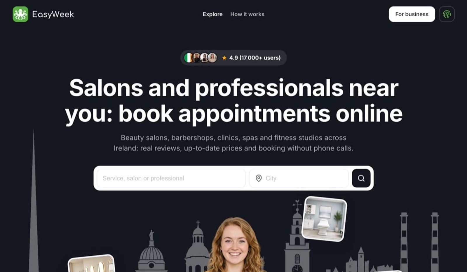 The EasyWeek catalogue home page in Ireland
